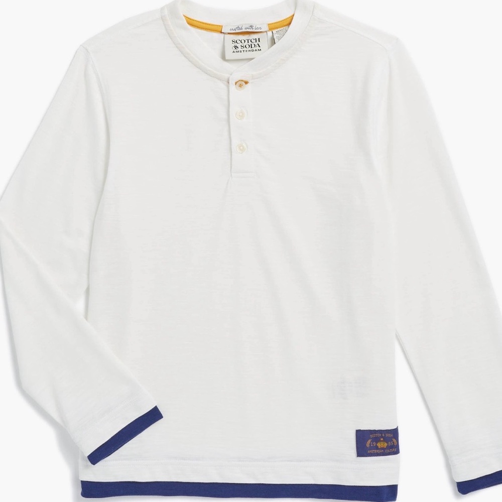 Scotch & Soda Boys Henley Top. Size Med
